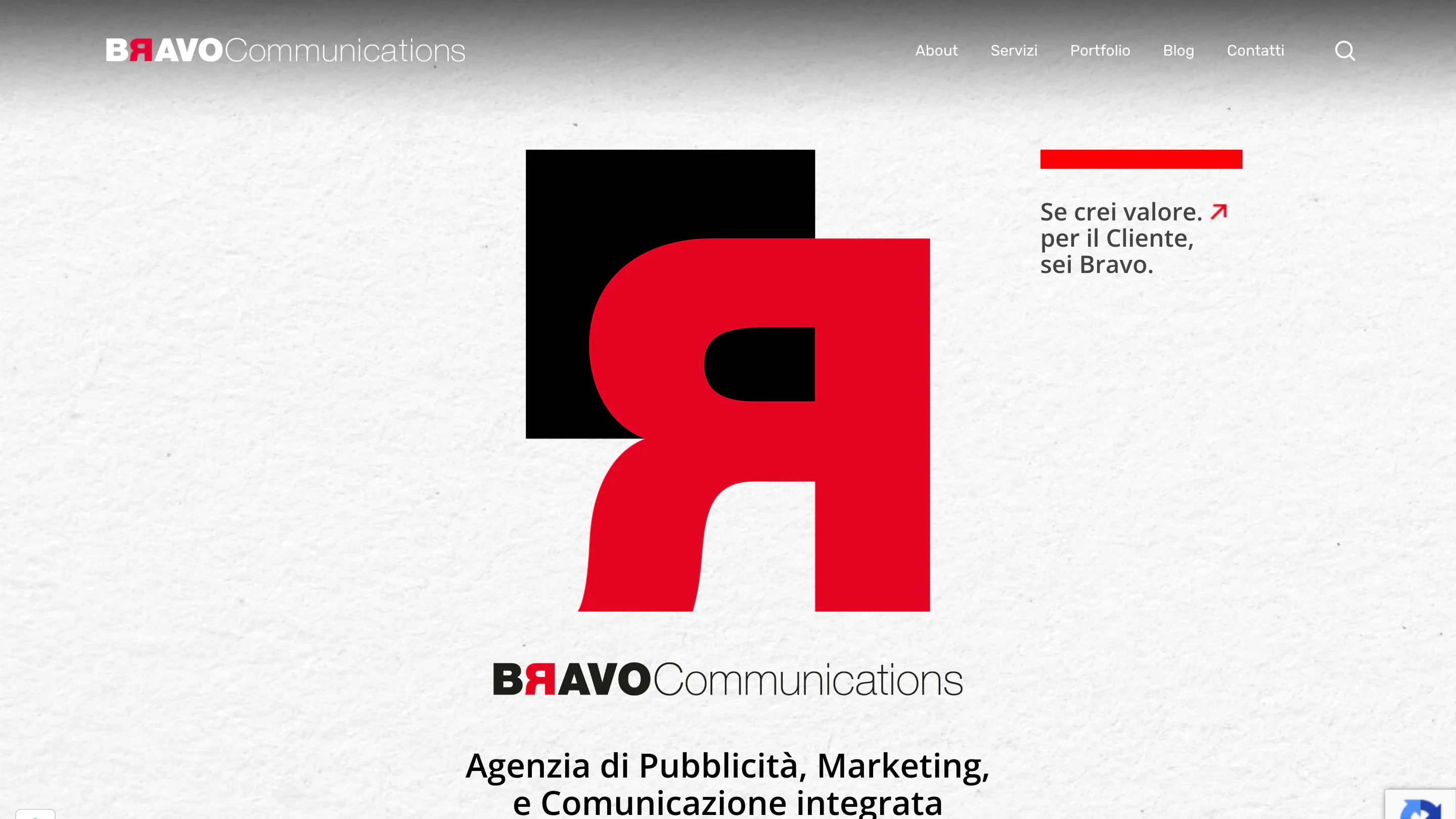 Home page del sito di Bravo Communications