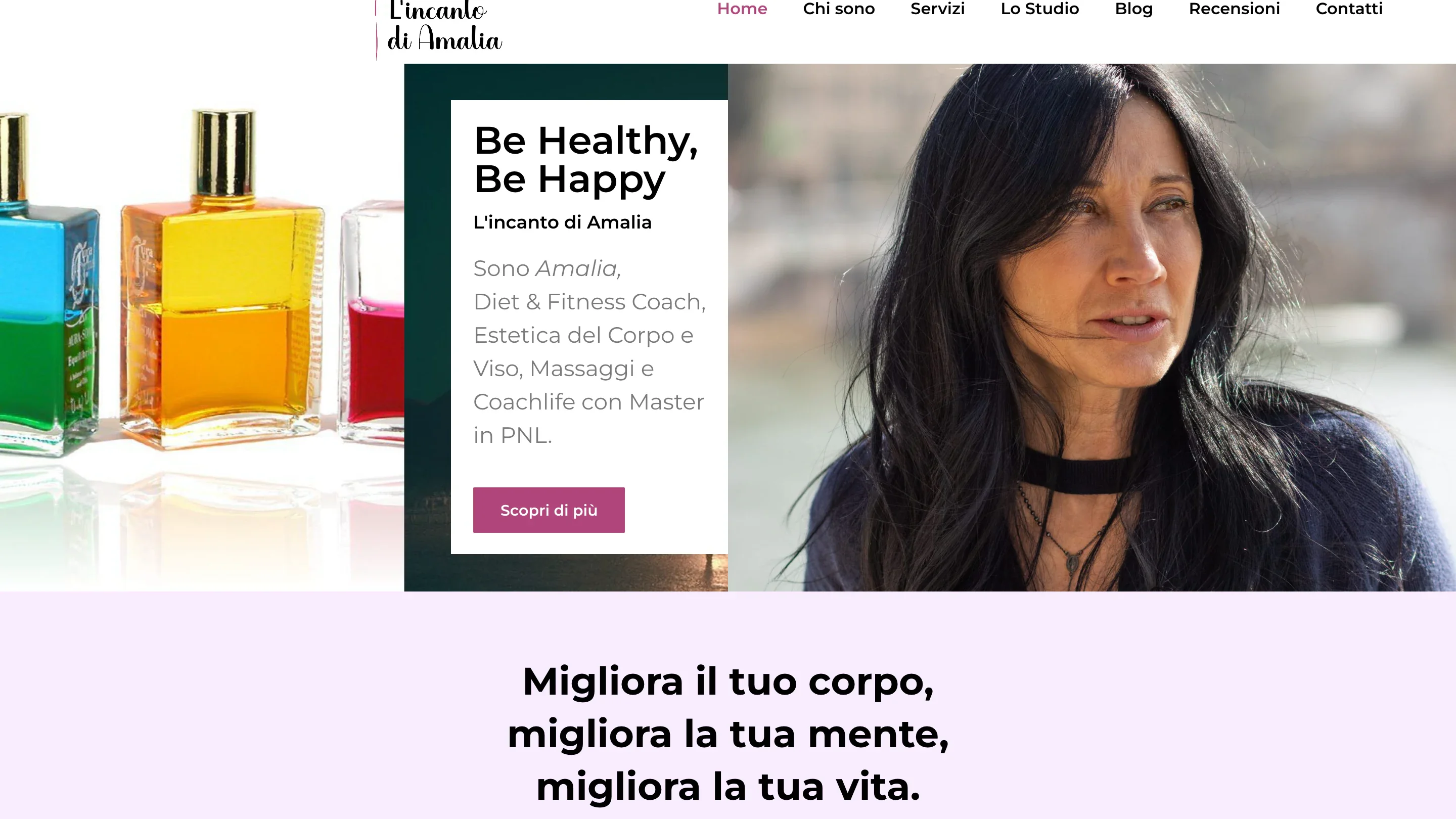 Home page del sito de L'Incanto di Amalia